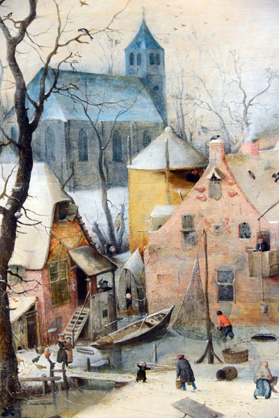 Detail, Winter Landscape with Ice Skaters, Hendrick Avercamp, ca 1608