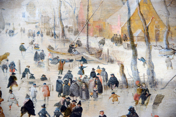 Detail, Winter Landscape with Ice Skaters, Hendrick Avercamp, ca 1608