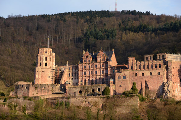 Heidelberger Schlo, destroyed during the War of Palatinate Succession in 1689 and only partially rebuilt