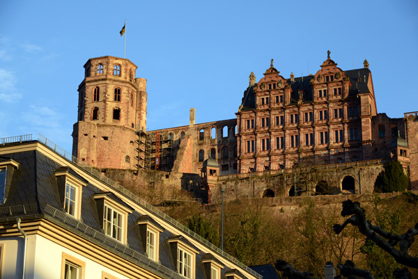 Heidelberg Castle, only the Friedrichsbau Palace (1601-1607) was rebuilt 1890-1900