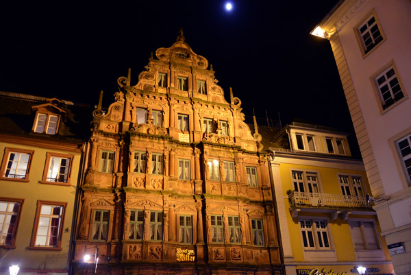 Hotel zum Ritter at night, Heidelberg