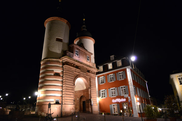 Brckentor at night, Heidelberg