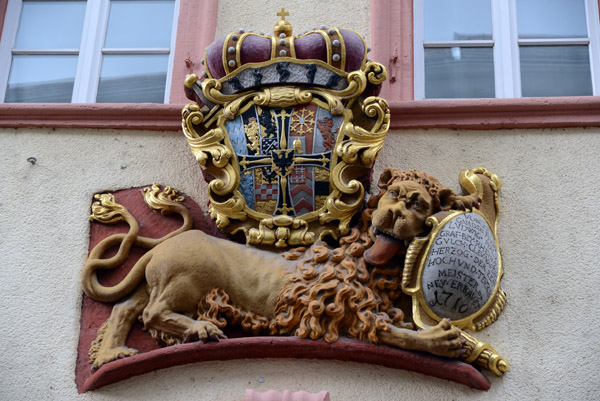 Lion with Coat-of-Arms and dedication dated 1710, Weinheim