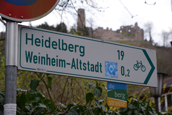 I started cycling from Frankfurt, 19km more to go to Heidelberg