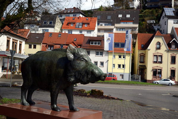 Sculpture of a wild boar, Neckarstrae, Eberbach