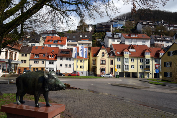 Wildschwein Skulptur, Neckarstrae, Eberbach