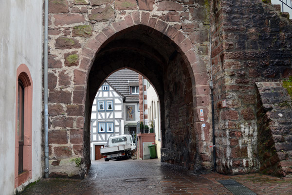 Hauptstrae passing through the gate of the parish church tower