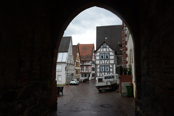 Hauptstrae passing through the gate of the parish church tower