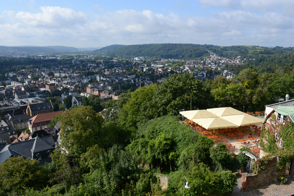 Terrace of the Bckingsgarten with a fine view of Marburg