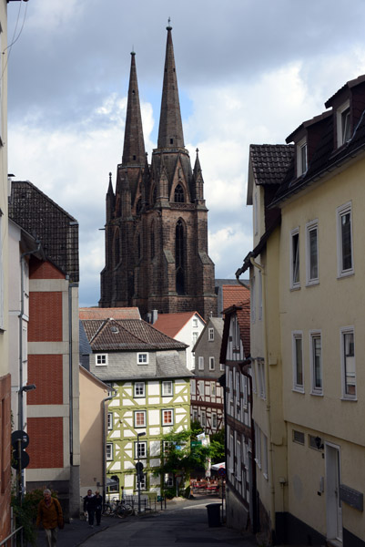 Roter Graben with the Elisabethkirche, Marburg