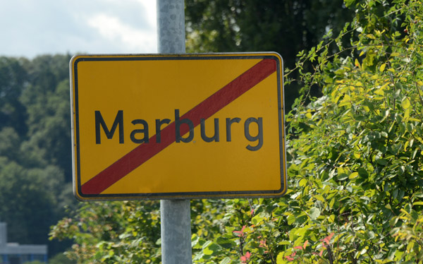 Leaving Marburg - Ortschild