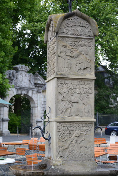 Carved pillar, Am Adelsheimer Hof, Nassau
