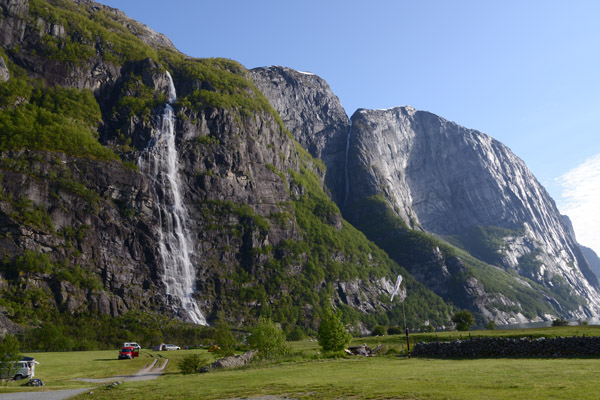 View from the valley floor, Lysebotn