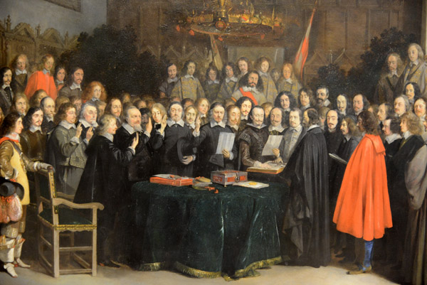 The Ratification of the Treaty of Münster, Gerard term Borch, 1648