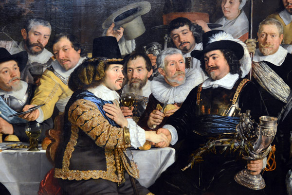 Detail, Banquet at the Crossbowmen's Guild in Celebration of the Treaty of Münster, Bartholomeus van der Helst, 1648