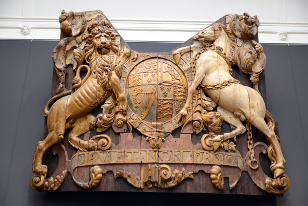 Stern carving from the Royal Charles, an English vessel captured by the Dutch in 1667