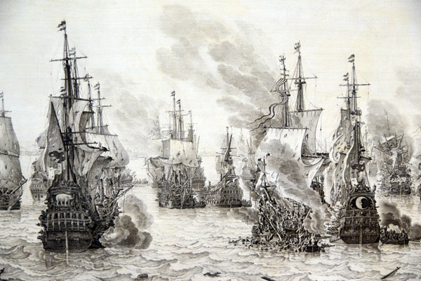 Battle of Livorno, Willem van de Velde I, ca 1659