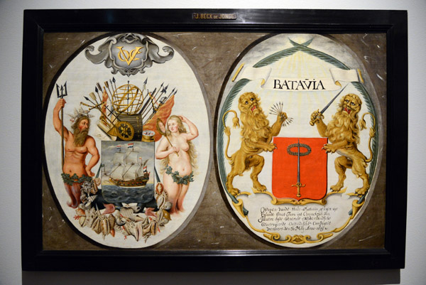 Arms of the Dutch East India Company and the Town of Batavia, Jeronimus Becx, 1651