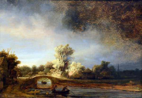 Landscape with a Stone Bridge, Rembrandt, ca 1638