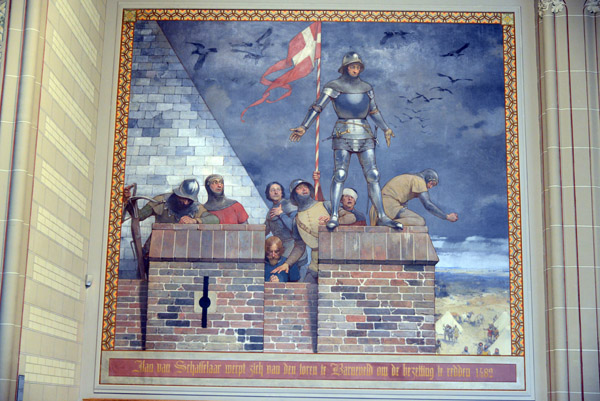 Jan van Schaffelaar throws himself from the tower in Barneveld to save the occupation in 1482