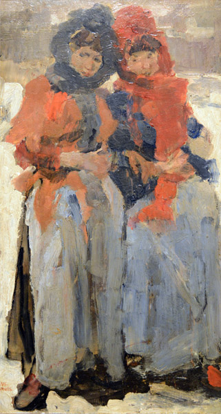 Two Young Women in the Snow, Isaac Israels, ca 1890-1894