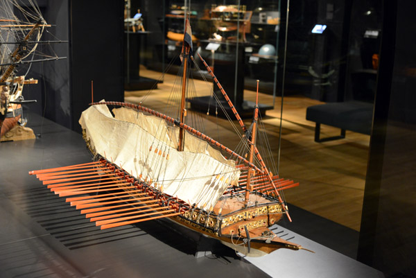 Model of a galley, ca 1700-1750