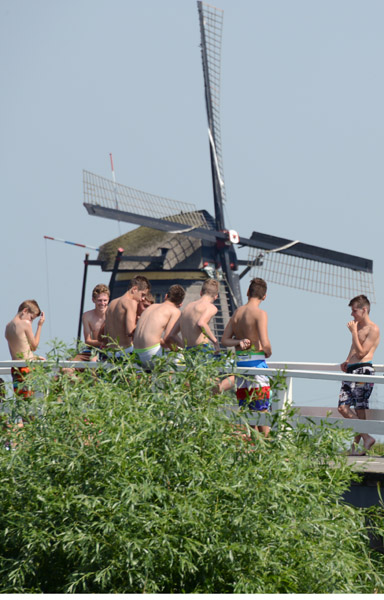 Summer boys at Kinderdijk