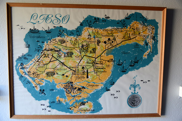 Artistic map of the Danish island of Ls