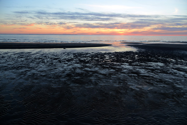 Low tide on the beach at sunset, Ls