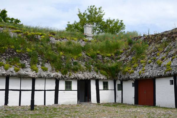 Eelgrass, the material used for the thatch, was struct by a disease on the island in the 1930s