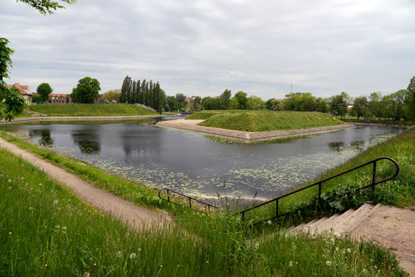 Part of the former moat and earthworks fortifying the east side of the old city of Memel