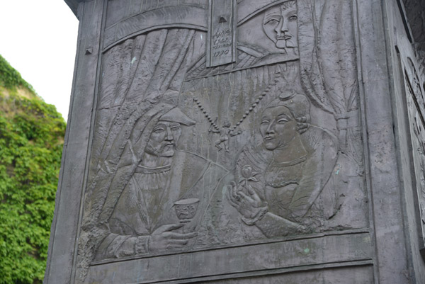 Detail of the Boktas (Tower) monument, Jono gatvė 9, Klaipėda