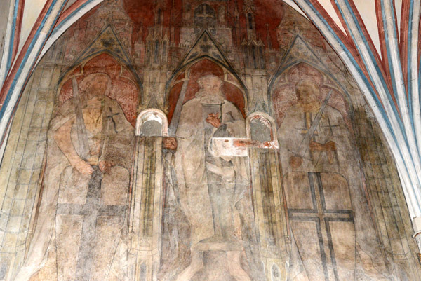 Mural with Teutonic Knights in the Chapter House of Malbork Castle