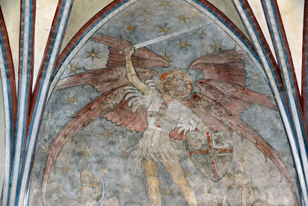 Mural of an Archangel with Sword, Chapter House, Malbork Castle