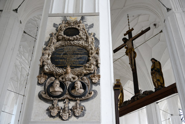 Memorial tablet dated 1654, St. Mary's Church, Gdańsk