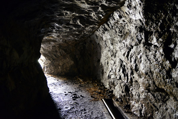 Exploring a tunnel in the German coastal fortifications at Sirevg