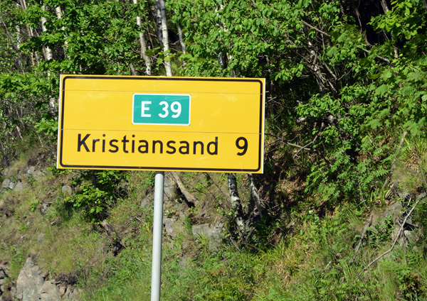 E39 to Kristiansand - 9km