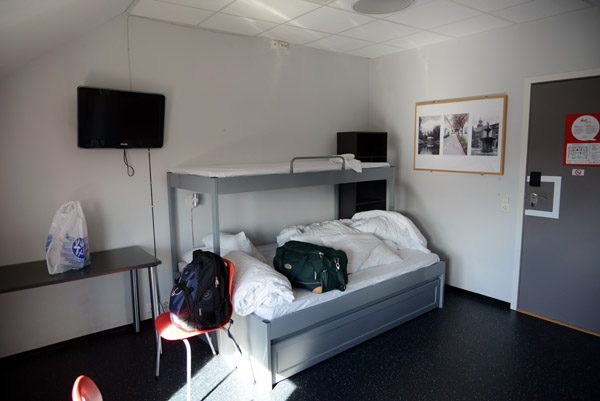 Simple room of the Yess! Hotel, Kristiansand