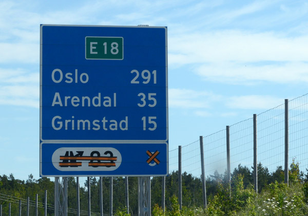 E18 to Grimstad in Agder, southern Norway