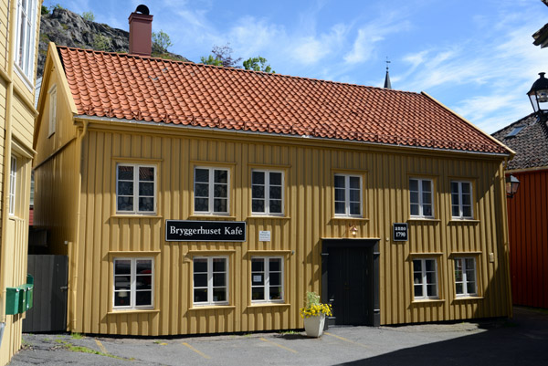 Bryggerhuset Kafe in a 1790 wooden house, Storgaten, Grimstad