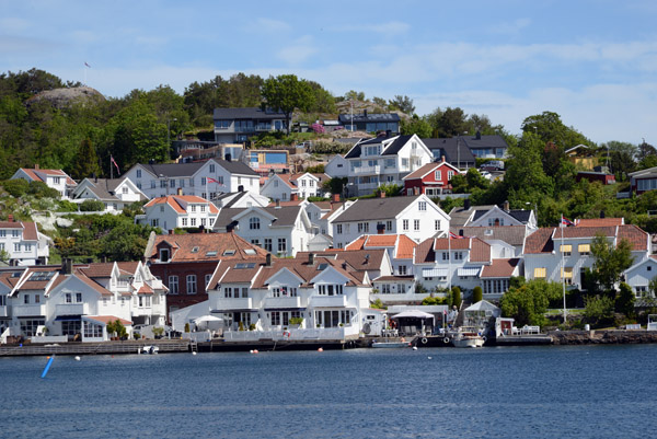 Residential area across Grimstad Harbor