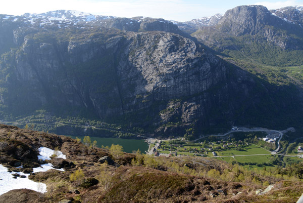 Lysebotn at the east end of Lysefjord 800m below the viewpoint