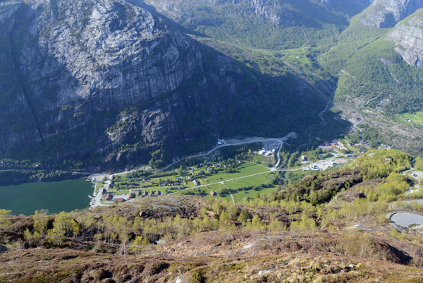 Village of Lysebotn from the Kjerag viewpoint