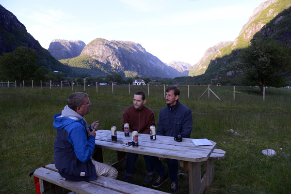 Drinks at the picnic area in Lysebotn after a long but scenic drive