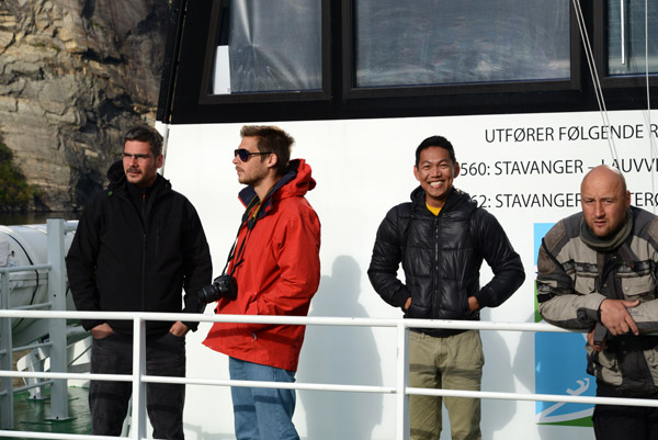 Dennis with some other passengers on the Lysefjord Ferry
