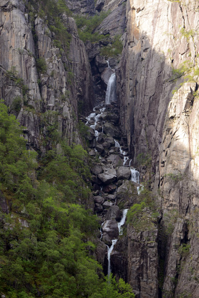 Cascade in a rocky crevice, Lysefjord