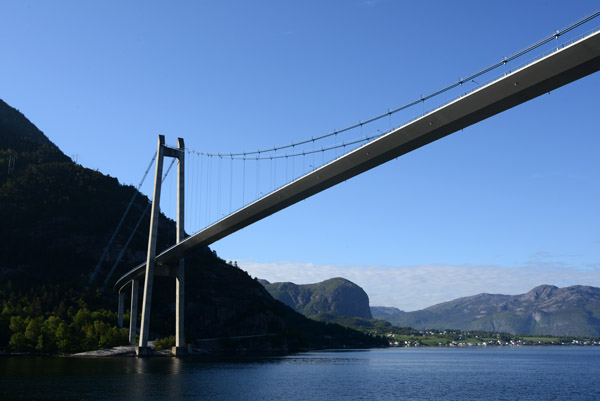 Sailing under the Lysefjord Bridge