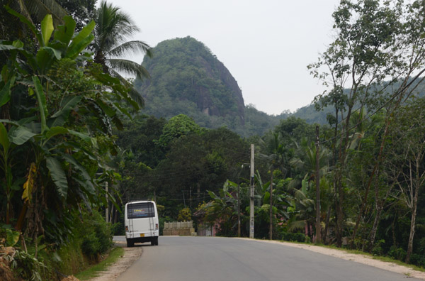 Skirting the highlands on the inland route from Colombo Airport to Uda Wale