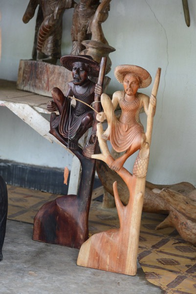 Wooden sculptures of Sri Lankan fishermen