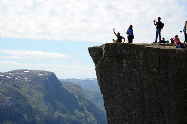 Dennis on the edge of Pulpit Rock - Preikestolen